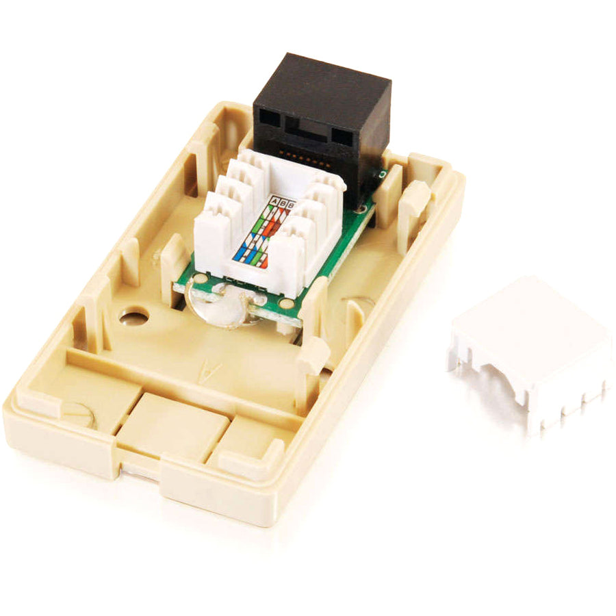 C2G 1-Port Cat5E Surface Mount Box - White