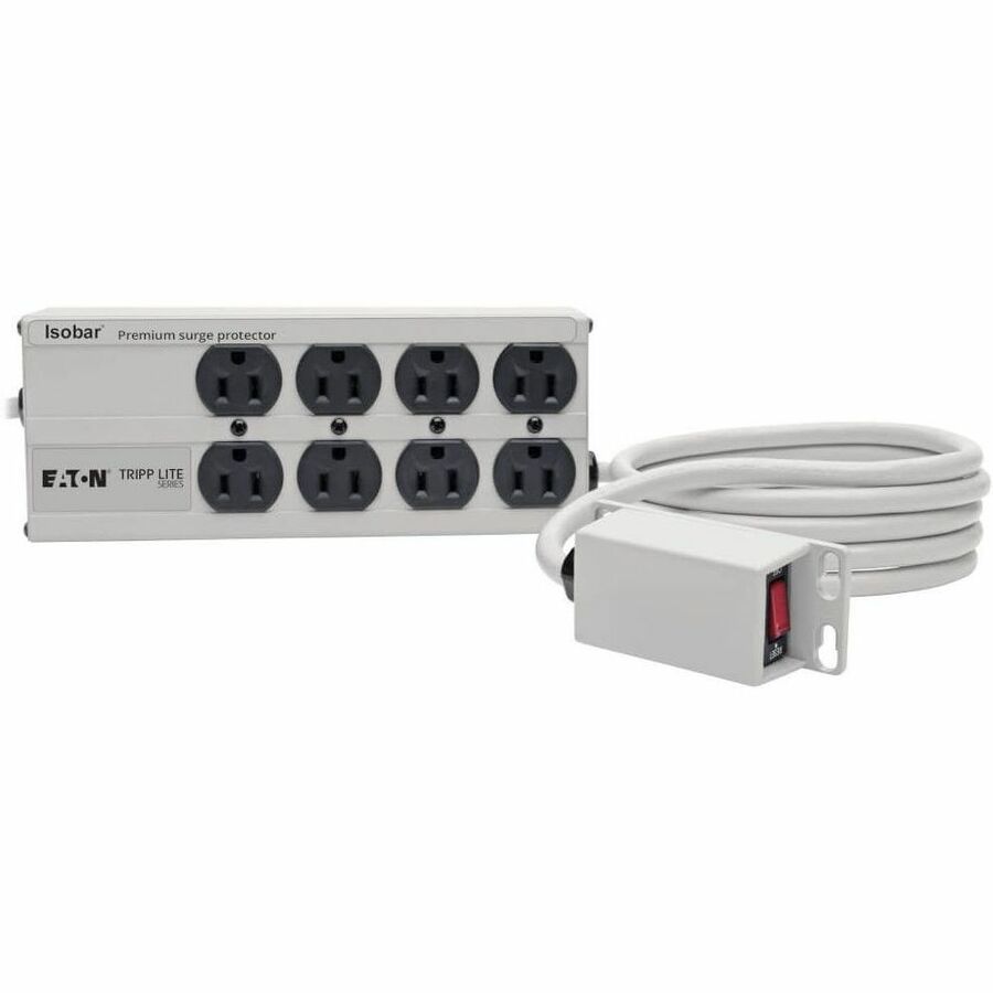 Eaton Tripp Lite Series Isobar 8-Outlet Surge Protector, 12 ft. Cord with Right-Angle Plug, 3840 Joules, Remote Master Switch, Metal Housing