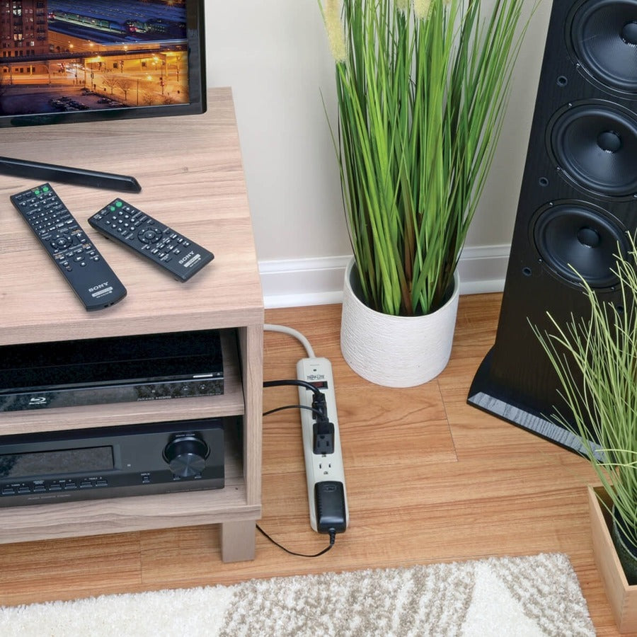 Eaton Tripp Lite Series Protect It! 7-Outlet Surge Protector, 12 ft. Cord, 1080 Joules, Diagnostic LED, Light Gray Housing