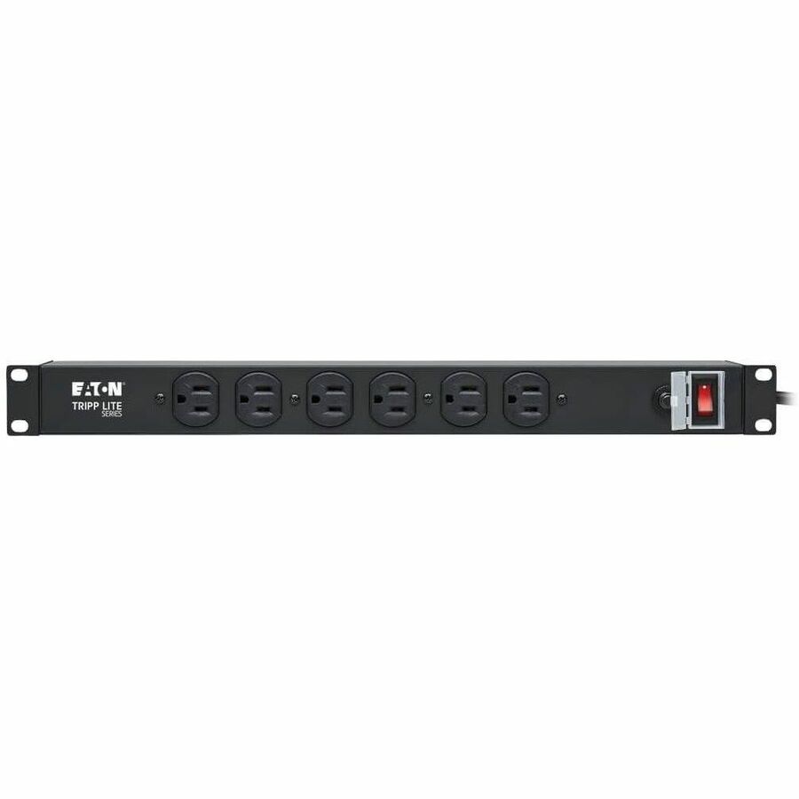 Eaton Tripp Lite Series 1U Rack-Mount Power Strip, 120V, 15A, 5-15P, 12 Outlets (6 Front-Facing, 6-Rear-Facing), 15 ft. (4.57 m) Cord