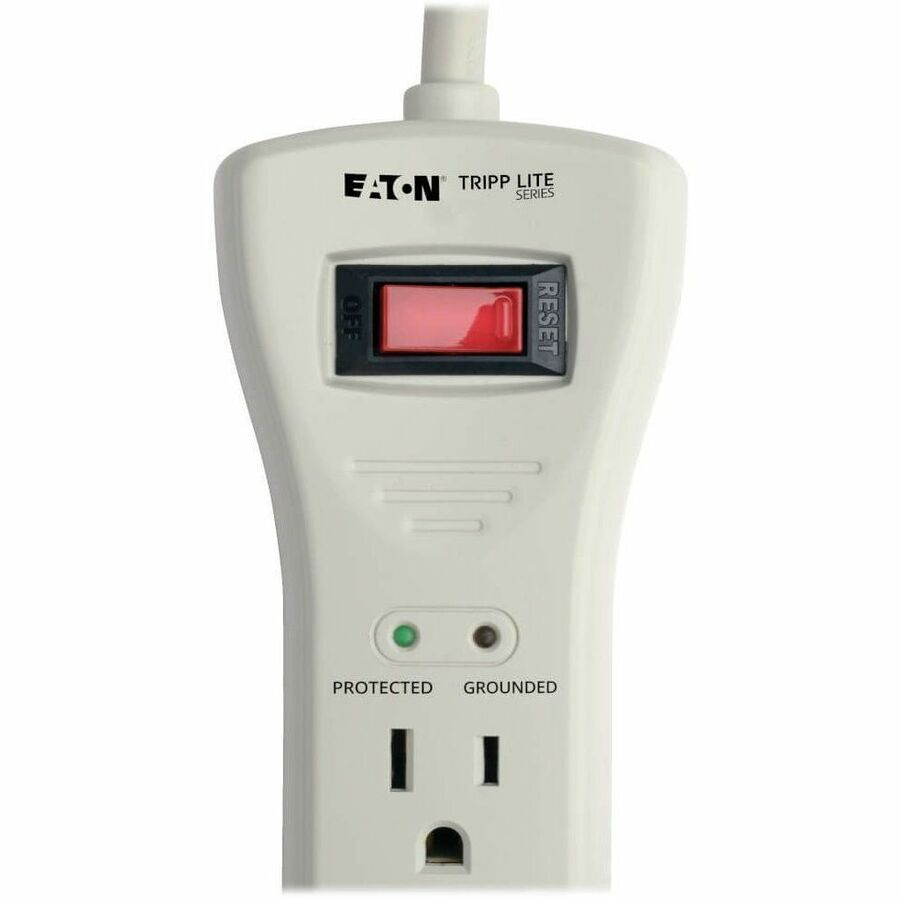 Eaton Tripp Lite Series Protect It! 7-Outlet Surge Protector, 7 ft. Cord with Right-Angle Plug, 2160 Joules, Diagnostic LEDs, Light Gray Housing