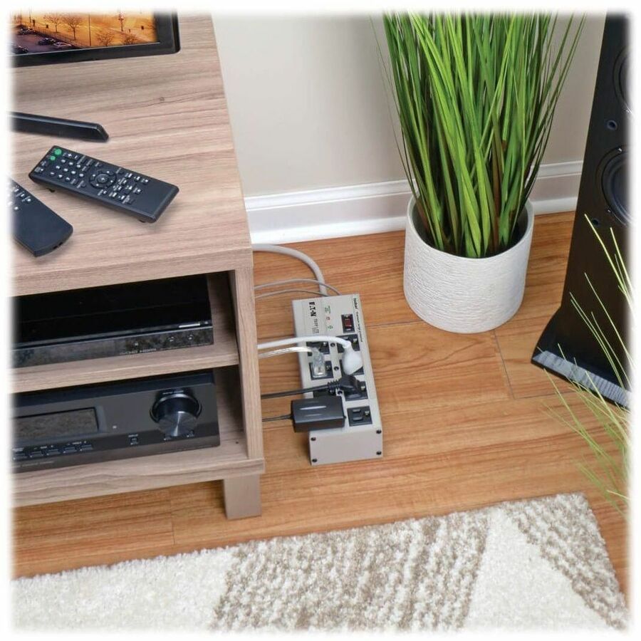 Eaton Tripp Lite Series Isobar 8-Outlet Surge Protector, 12 ft. Cord with Right-Angle Plug, 3840 Joules, Diagnostic LEDs, Tel/Fax/Modem, Metal