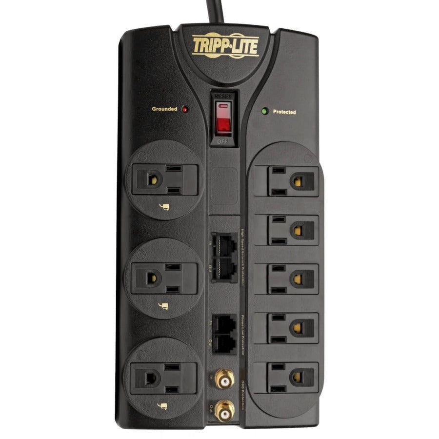 Eaton Tripp Lite Series Protect It! 8-Outlet Surge Protector, 10 ft. Cord, 3240 Joules, Modem/Coax/Ethernet Protection, RJ45