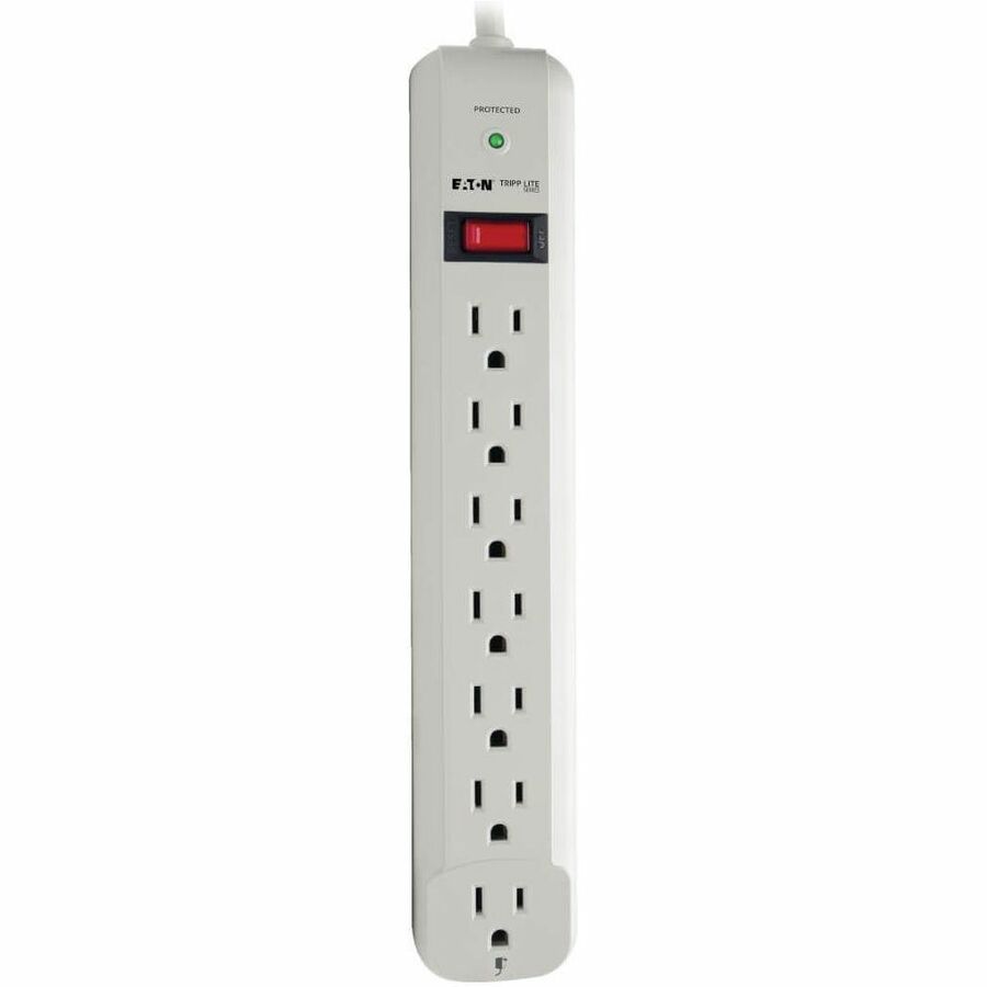 Eaton Tripp Lite Series Protect It! 7-Outlet Surge Protector, 6 ft. Cord, 1080 Joules, Diagnostic LED, Light Gray Housing