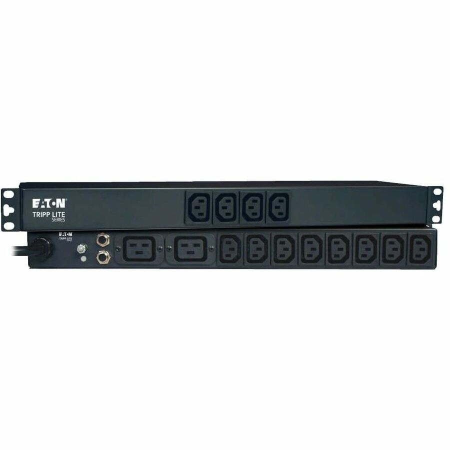 Eaton Tripp Lite Series 1.9-3.8kW Single-Phase 120-240V Basic PDU, 14 Outlets (12 C13 & 2 C19), C20 with 5 Adapters, 10 ft. (3.05 m) Cord, 1U Rack-Mount
