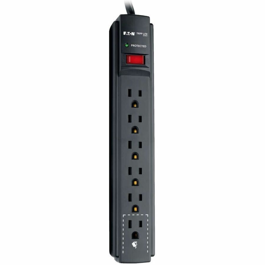 Eaton Tripp Lite Series Protect It! 6-Outlet Surge Protector, 6 ft. Cord, 790 Joules, Diagnostic LED, Black Housing