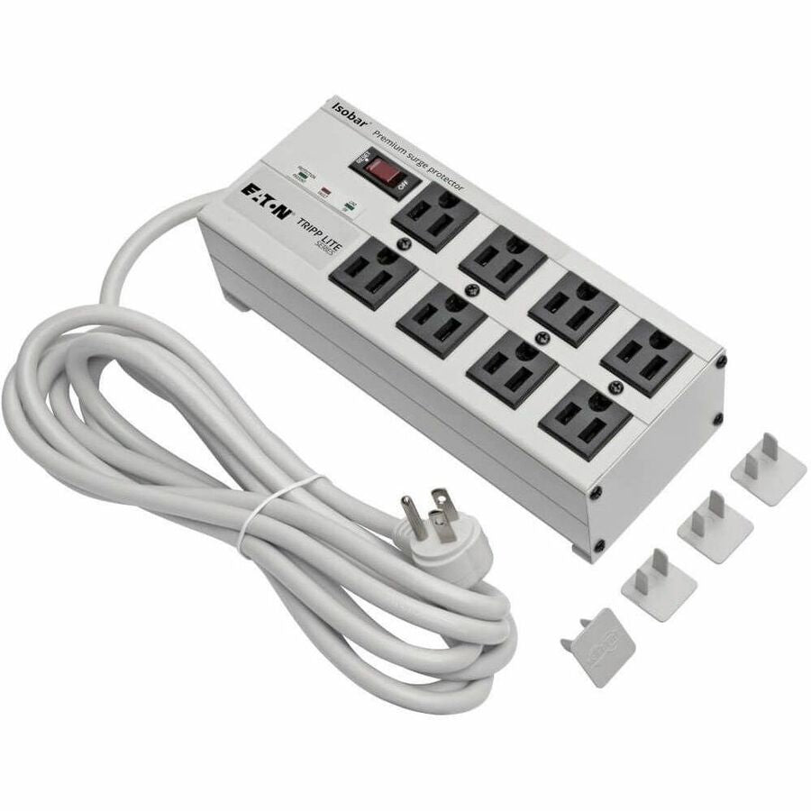 Eaton Tripp Lite Series Isobar 8-Outlet Surge Protector, 25 ft. Cord with Right-Angle Plug, 3840 Joules, Diagnostic LEDs, Metal Housing