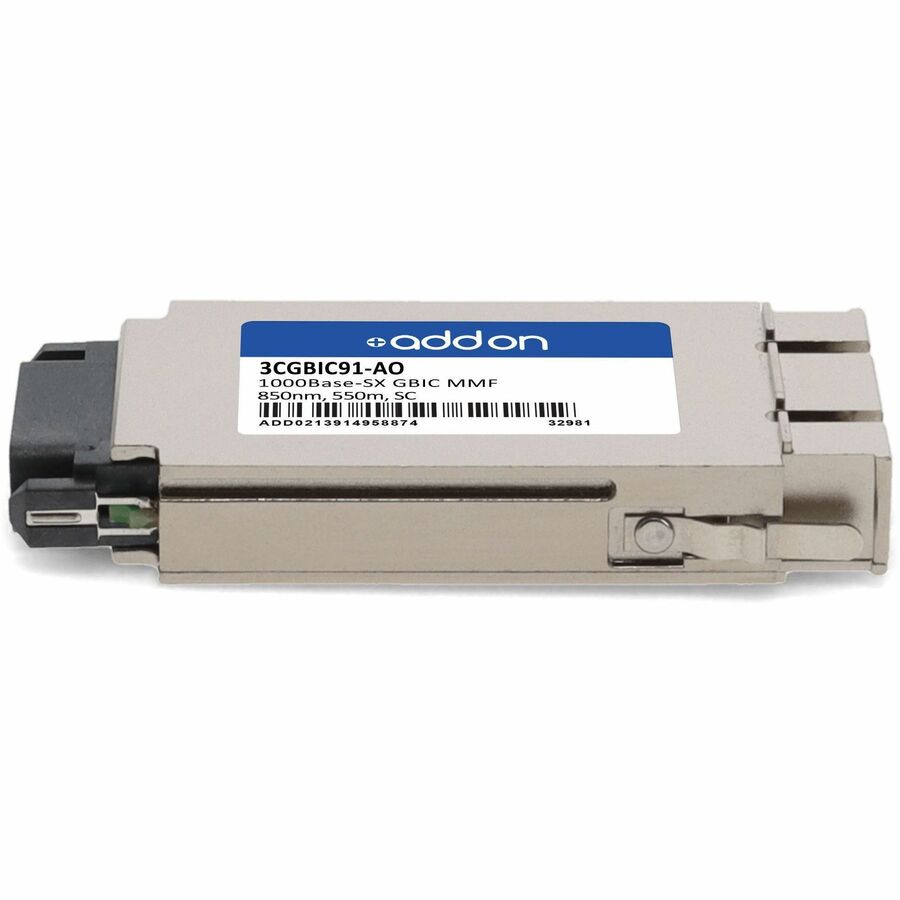 AddOn HP 3CGBIC91 Compatible TAA Compliant 1000Base-SX GBIC Transceiver (MMF, 850nm, 550m, SC)