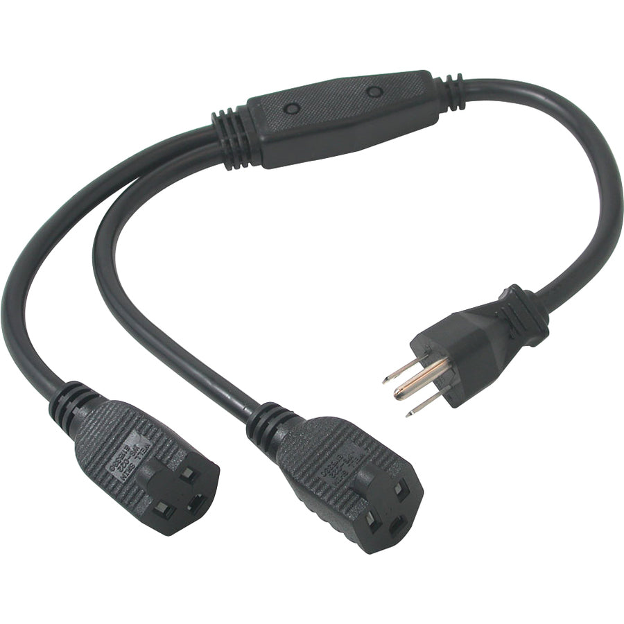 3FT AC POWER Y SPLITTER BLK