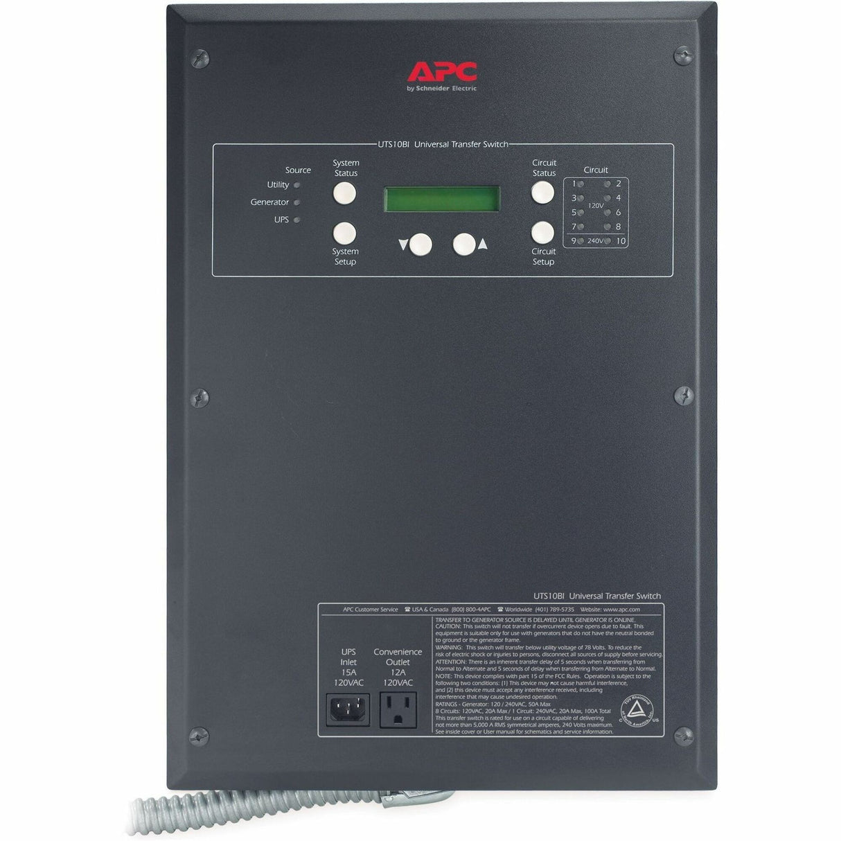 APC Universal Transfer Switch 10-Circuit 120/240V