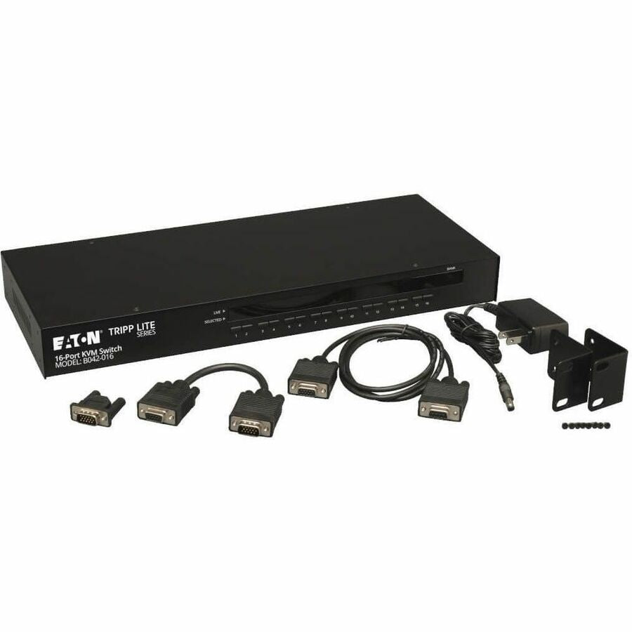 Eaton Tripp Lite Series 16-Port 1U Rack-Mount USB/PS2 KVM Switch with On-Screen Display