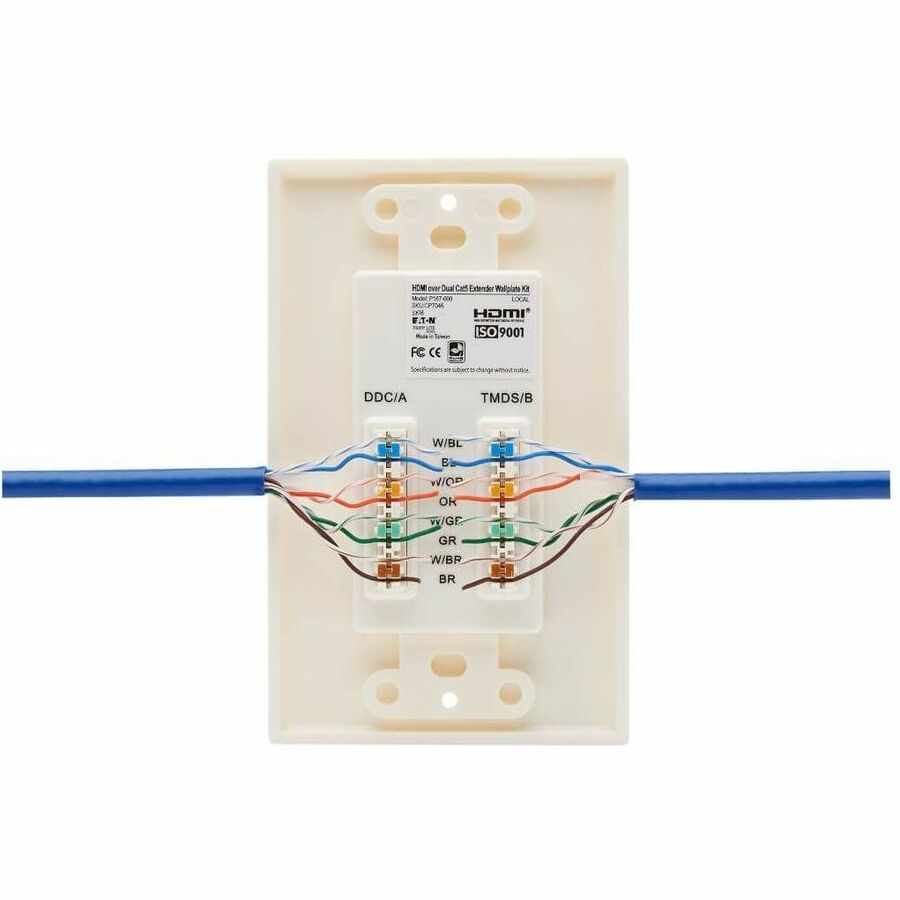 Eaton Tripp Lite Series HDMI over Dual Cat5/Cat6 Extender Wall Plate Kit with Transmitter and Receiver, TAA