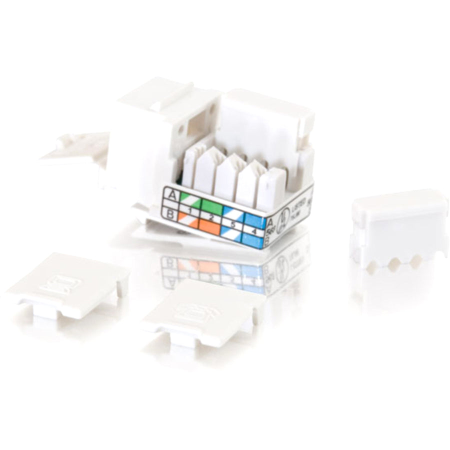 C2G 90° Cat5E RJ45 UTP Keystone Jack - White