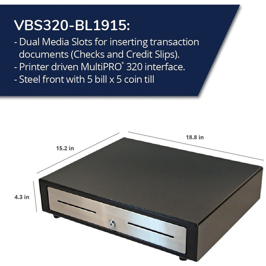 apg®Standard- Duty Point of Sale Cash Drawer | Vasario Series VBS320-BL1915