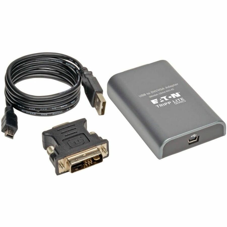 Eaton Tripp Lite Series USB 2.0 to DVI/VGA External Multi-Monitor Video Card, 128 MB SDRAM, 1920 x 1080 (1080p) @ 60 Hz