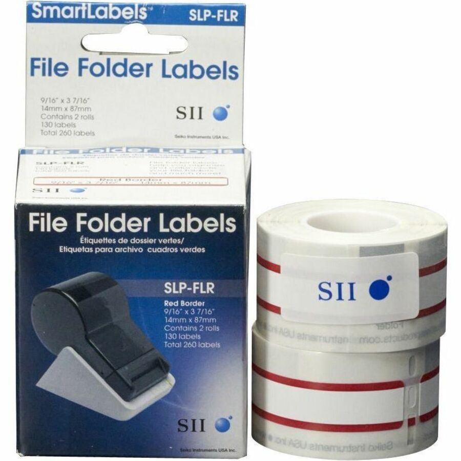 Seiko SLP-FLB White/Red File Folder Labels