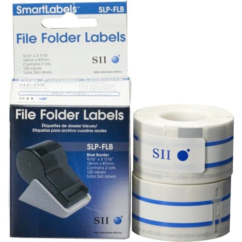 Seiko SLP-FLB White/Blue File Folder Labels