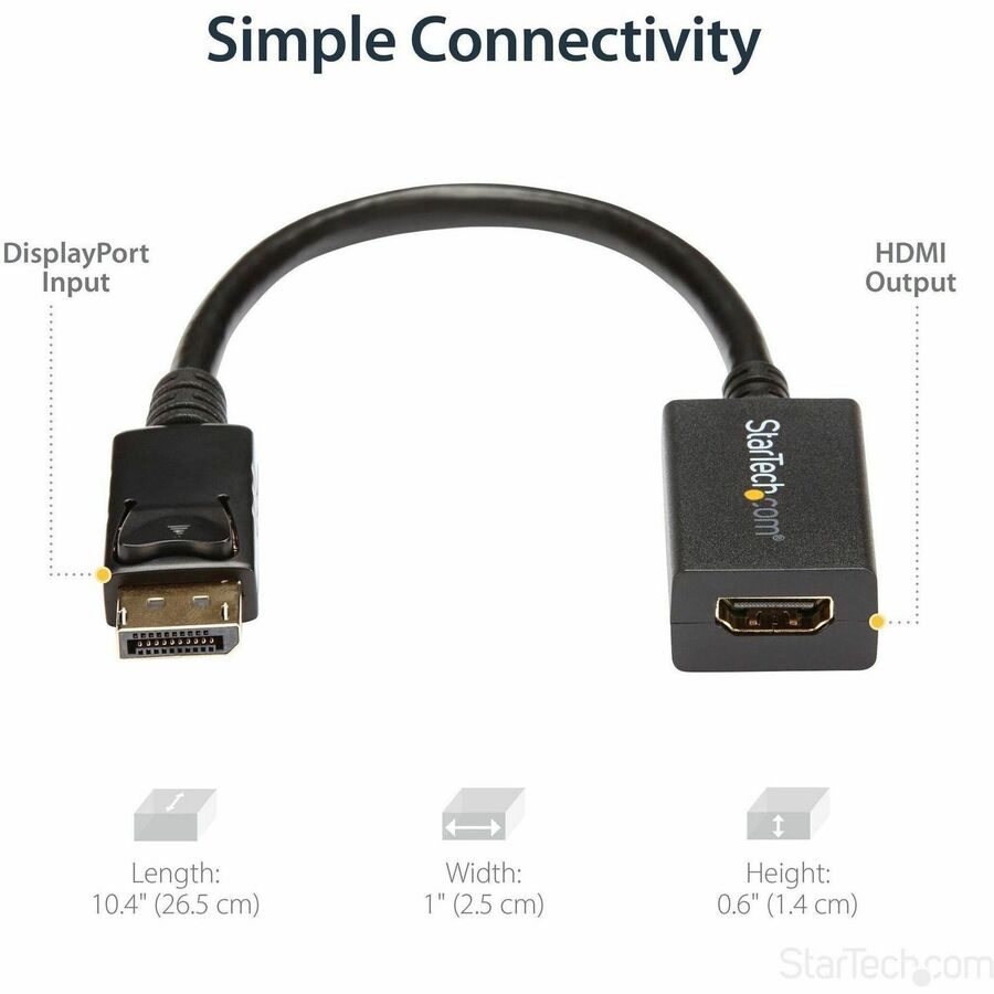 StarTech.com DisplayPort to VGA Adapter, Active DP to VGA Converter, 1080p Video DP to VGA Monitor Dongle, Latching DP Connector, Durable