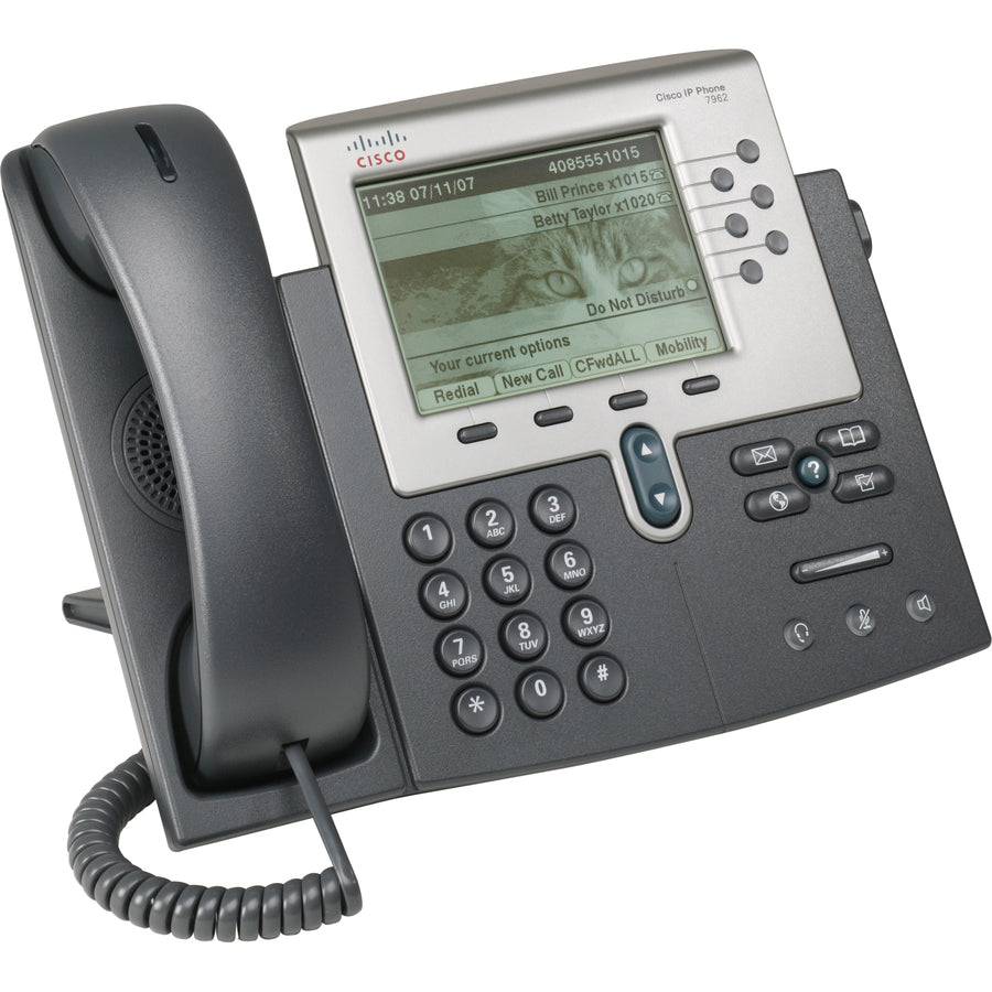 Cisco Unified 7962G IP Phone - Refurbished - Wall Mountable, Desktop - Dark Gray, Silver