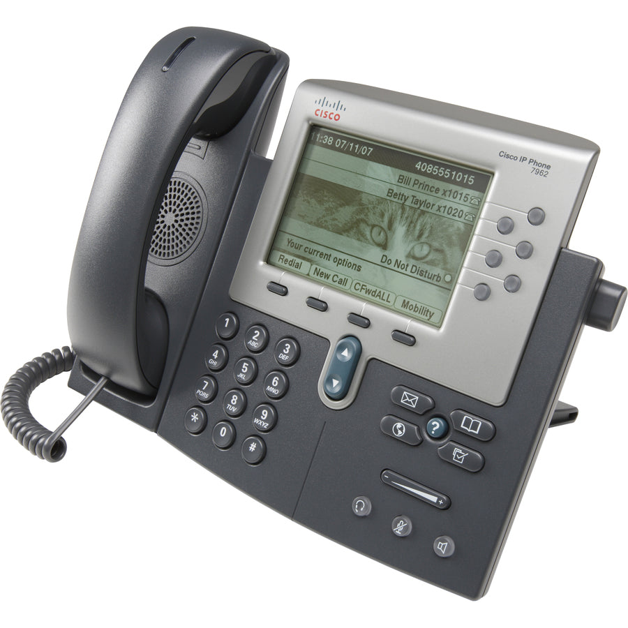 Cisco Unified 7962G IP Phone - Refurbished - Wall Mountable, Desktop - Dark Gray, Silver