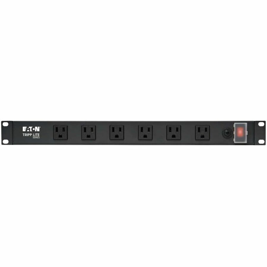 Eaton Tripp Lite Series 1U Rack-Mount Power Strip, 120V, 15A, 5-15P, 12 Right-Angle 5-15R Outlets (6 Front-Facing, 6 Rear-Facing), 15 ft. (4.57 m) Cord