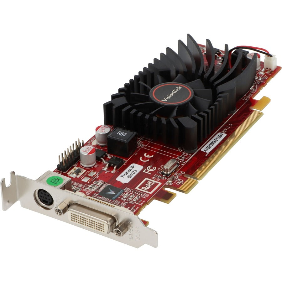 VisionTek Radeon 4350 SFF 512MB DDR2 (2x DVI-I, TV Out) w/ 2x DVI-I to VGA Adapter