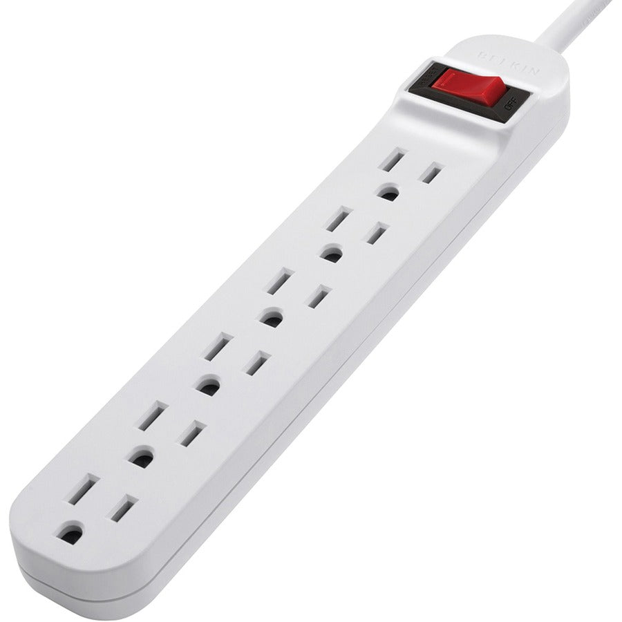 Belkin 6 Outlet Power Strip - 5 foot cord - White