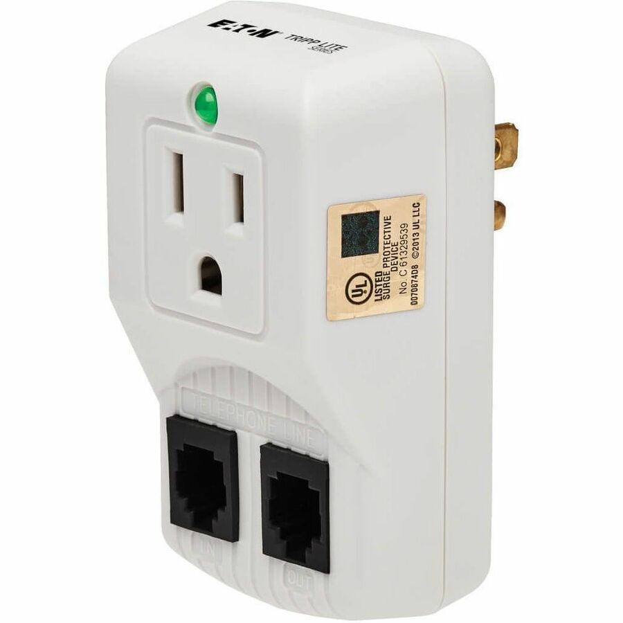 Eaton Tripp Lite Series Protect It! 1-Outlet Portable Surge Protector, Direct Plug-In, 750 Joules, Tel/Modem Protection