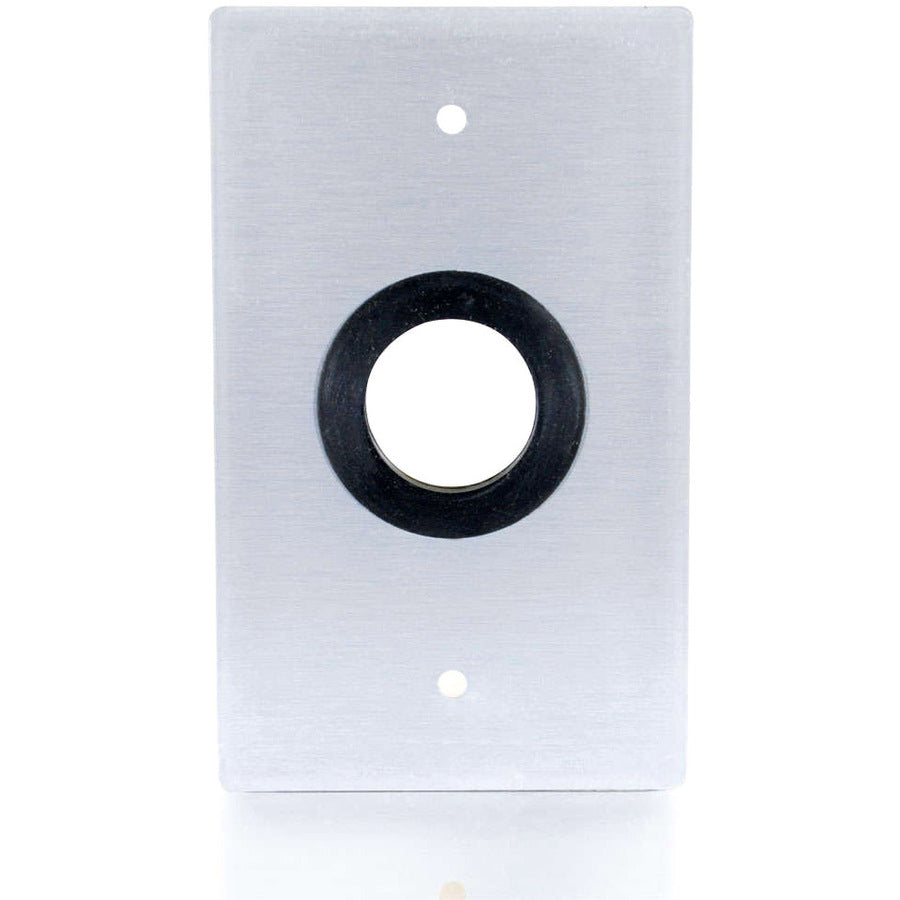 C2G 1in Grommet Cable Pass Through Single Gang Wall Plate - Brushed Aluminum