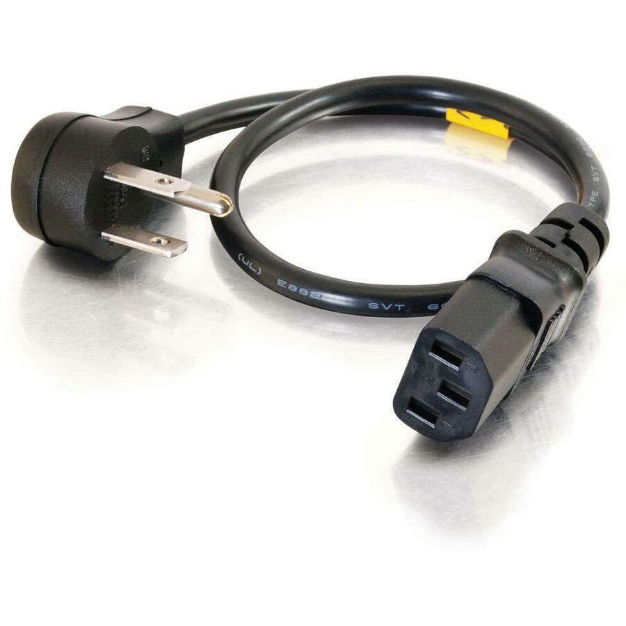 C2G 3ft 18 AWG Universal Flat Panel Power Cord (NEMA 5-15P to IEC320C13)