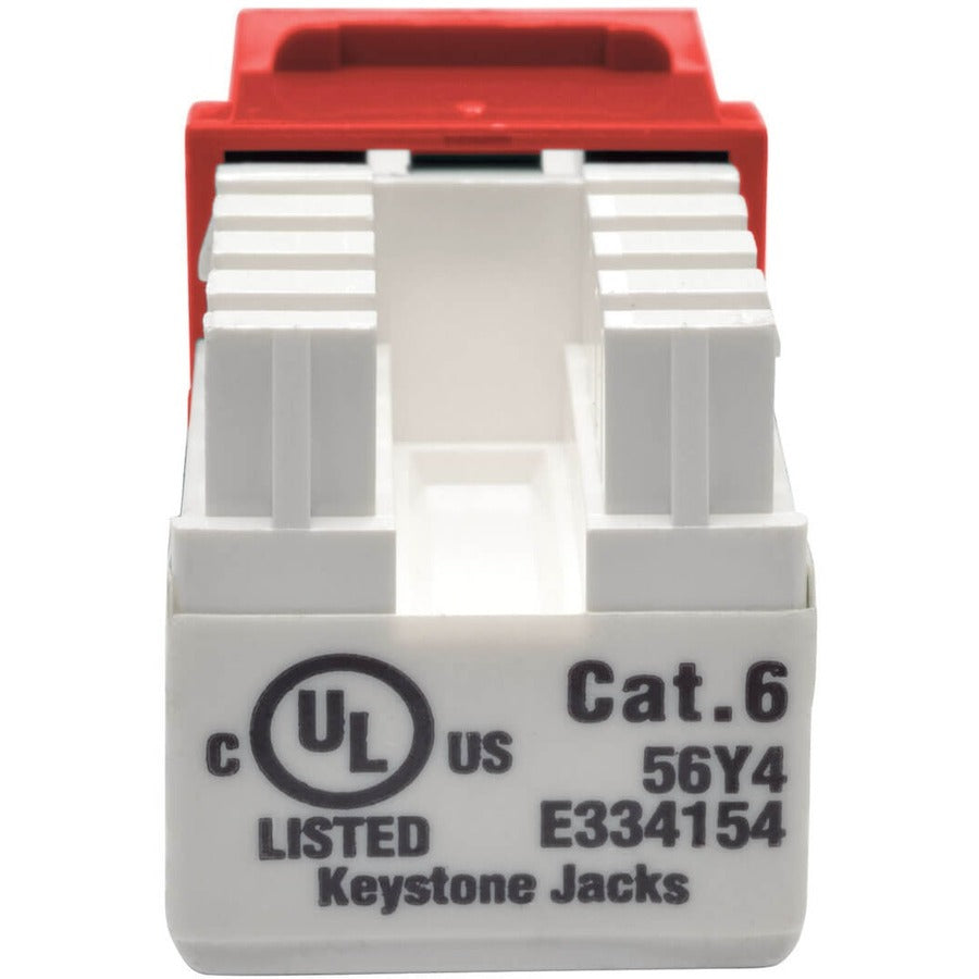 Eaton Tripp Lite Series Cat6/Cat5e 110 Style Punch Down Keystone Jack - Red, TAA