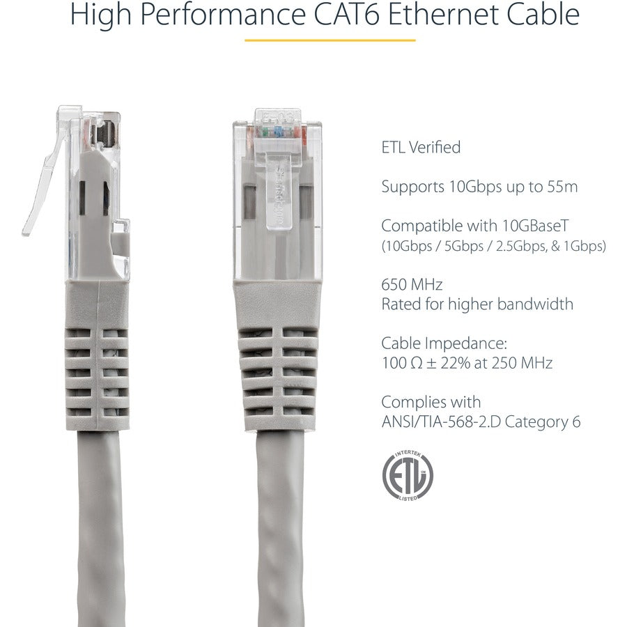 25FT GRAY CAT6 ETHERNET CABLE