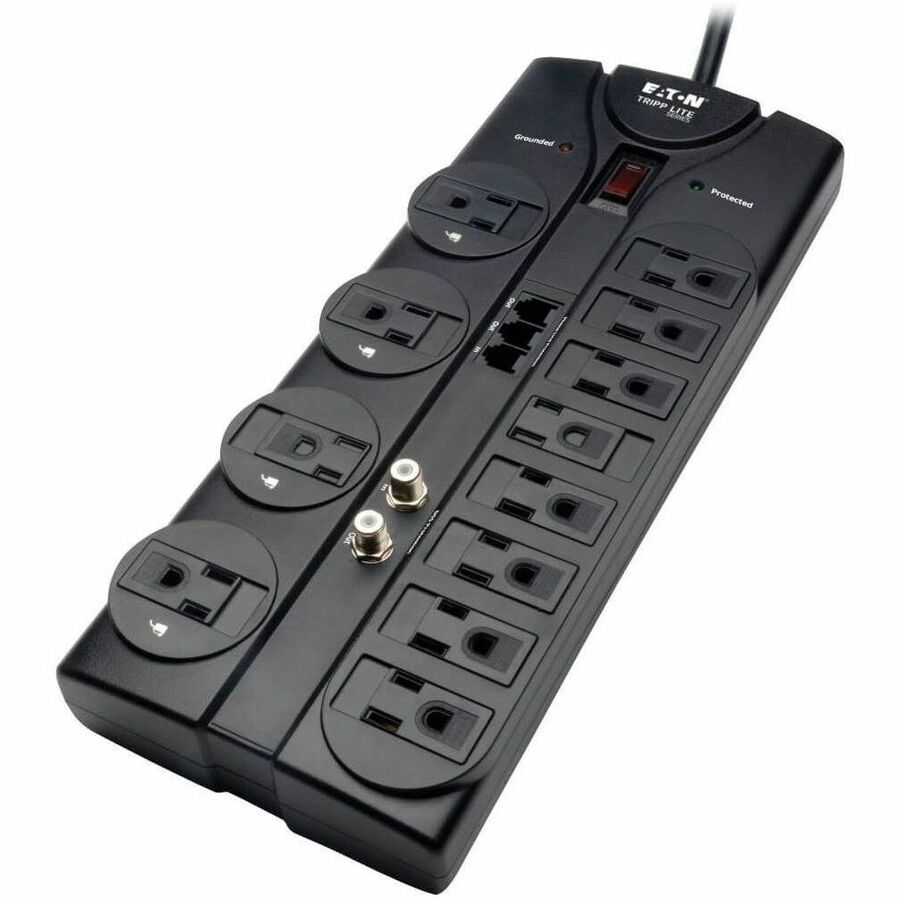 Eaton Tripp Lite Series Protect It! 12-Outlet Surge Protector, 8 ft. (2.43 m) Cord, 2880 Joules, Tel/Modem/Coaxial Protection