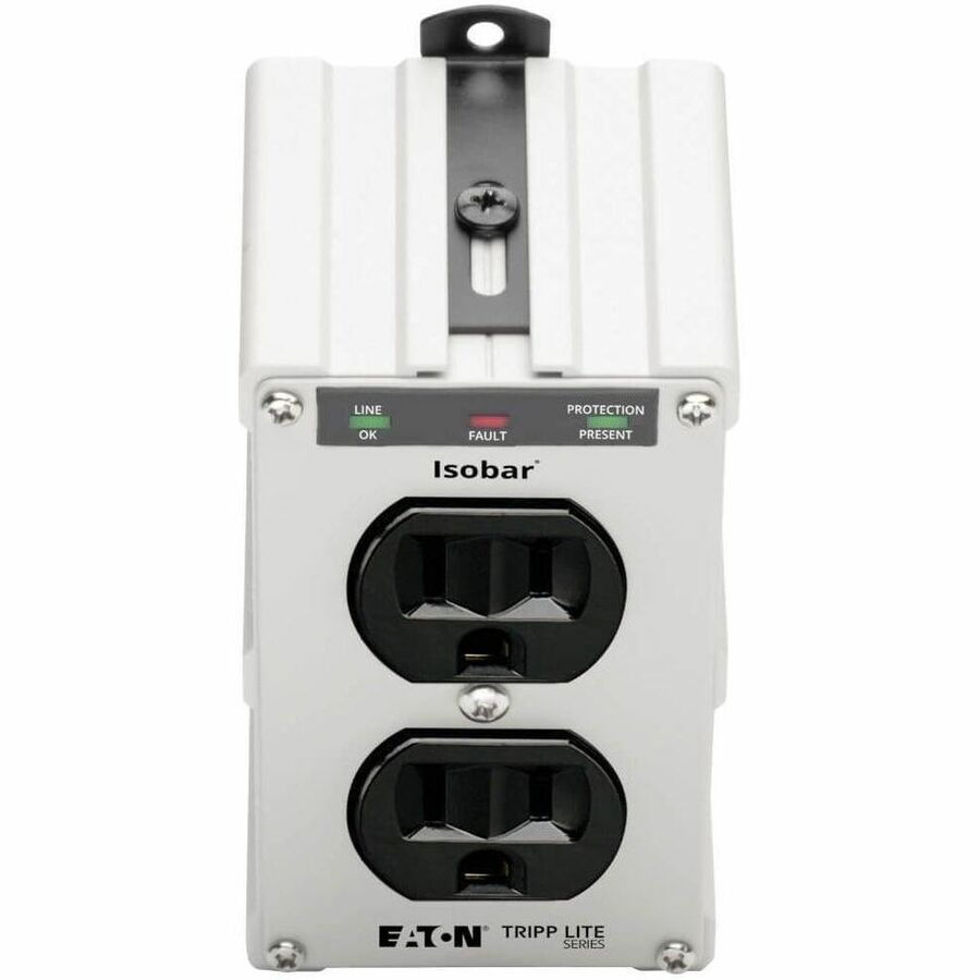 Eaton Tripp Lite Series Isobar 2-Outlet Surge Protector, Direct Plug-In, 1410 Joules, Diagnostic LEDs, Metal Housing