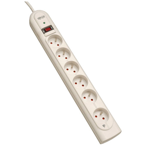 Tripp Lite by Eaton Protect It! 230V Surge Protector with 6 French/Belgian Outlets, 2M Cord, 1140 Joules, French plug