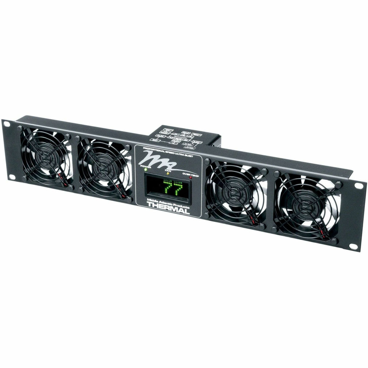 Middle Atlantic UQFP Series Ultra Quiet Fan Panel - 100 CFM Fan Panel with Display