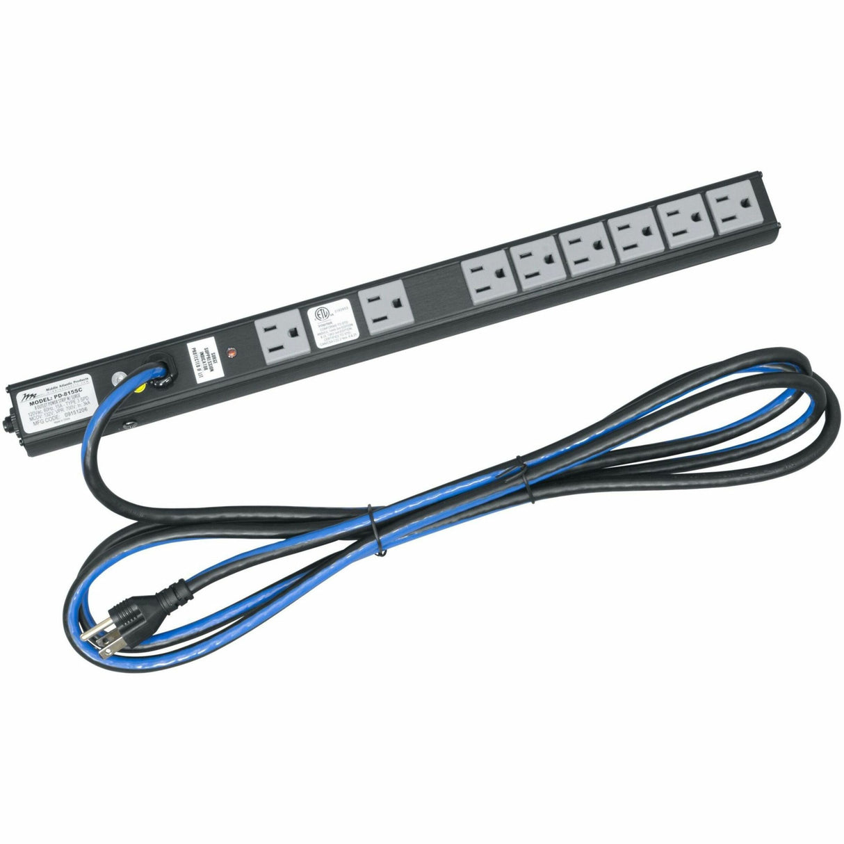 Middle Atlantic High-Density Slim Power Strip - 8 Outlet - 15A