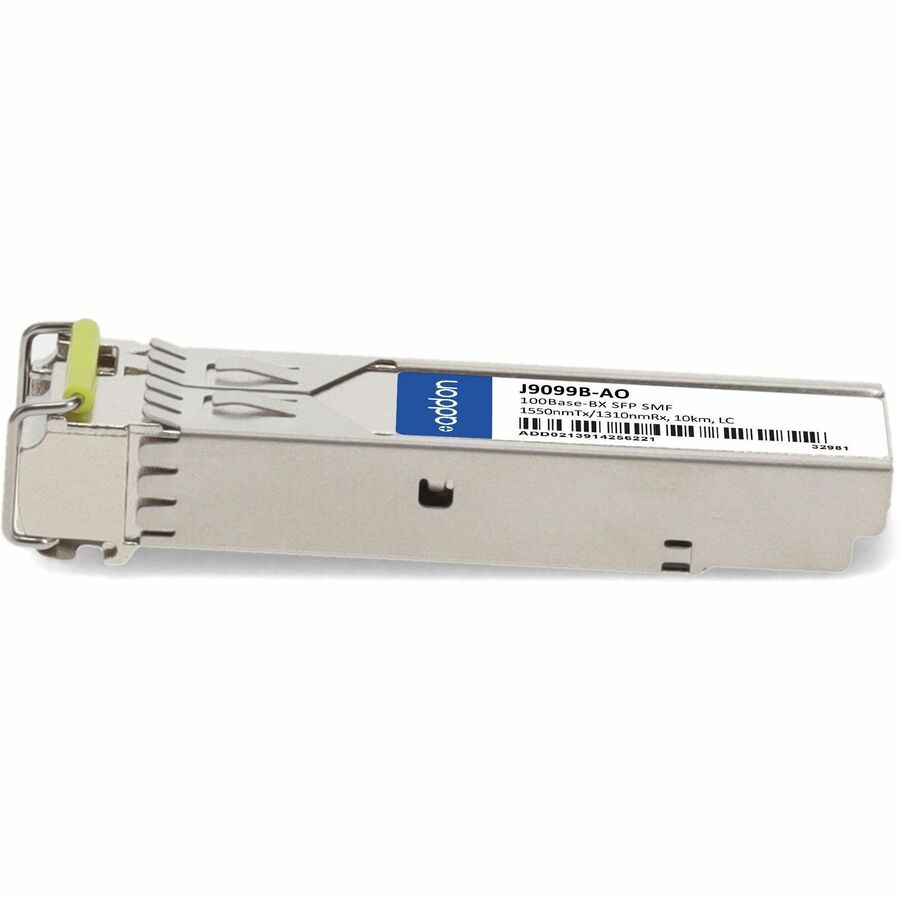 AddOn HP J9099B Compatible TAA Compliant 100Base-BX SFP Transceiver (SMF, 1550nmTx/1310nmRx, 10km, LC)