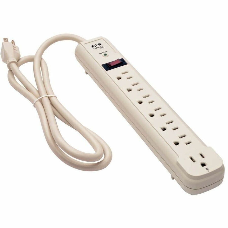 Eaton Tripp Lite Series Protect It! 7-Outlet Surge Protector, 4 ft. (1.22 m) Cord, 1080 Joules, 1 Diagnostic LED, Light Gray Housing