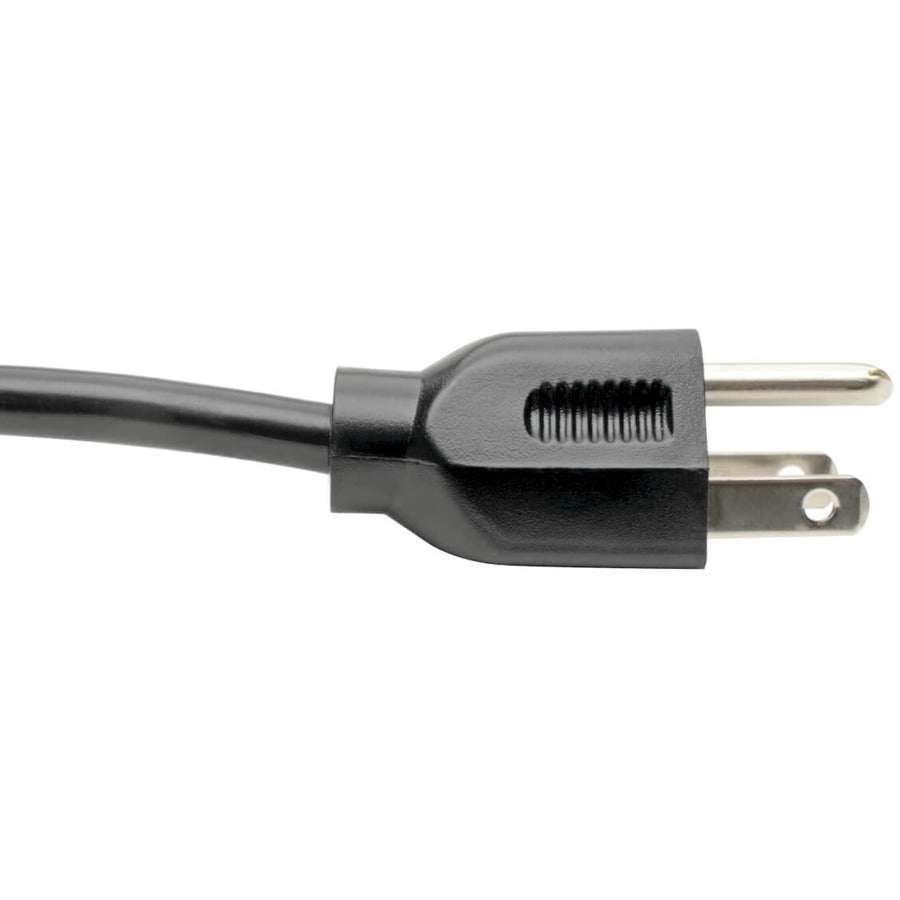 Eaton Tripp Lite Series Computer Power Cord, NEMA 5-15P to Right-Angle C13 - 10A, 125V, 18 AWG, 6 ft. (1.83 m), Black