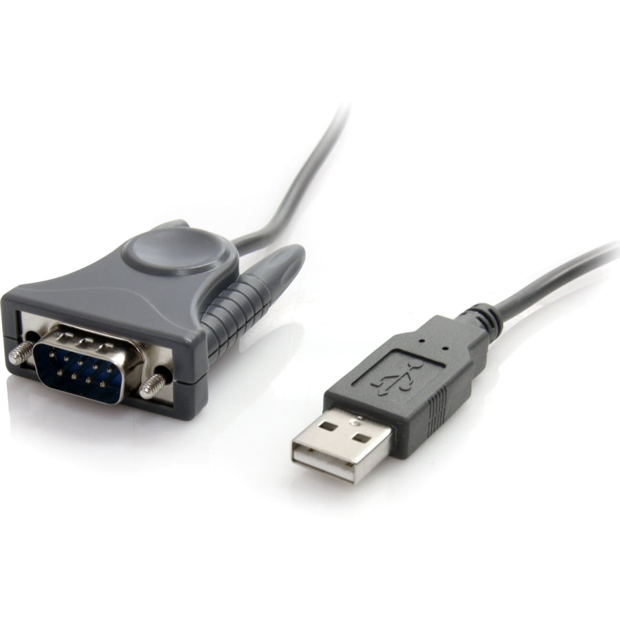 StarTech.com 3ft (91cm) 1-Port USB to Serial Cable, DB9/DB25 RS232 to USB Converter, Prolific, USB to Serial Adapter
