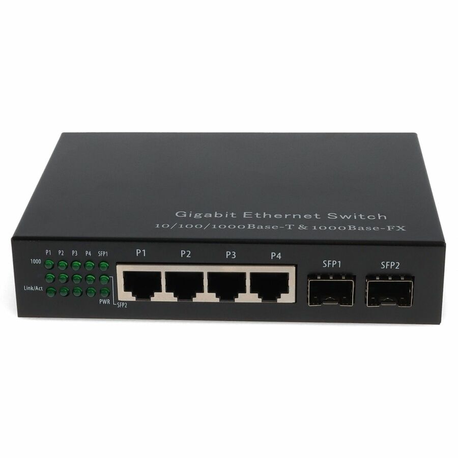 AddOn 4 10/100/1000Base-TX(RJ-45) to 2x open SFP Gigabit Ethernet Switch