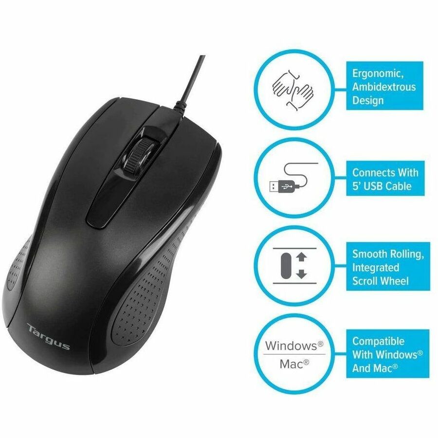 Targus 3-Button USB Full-Size Optical Mouse