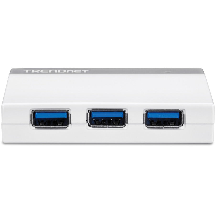 TRENDnet 4-Port USB 3.0 Ultra-Mini Hub, 1M (3ft. USB 3.0 cable), Up to 5Gbps, Power Adapter Included, Plug &Play, Backwards Compatibility with USB 2.0/USB 1.1, TU3-H4