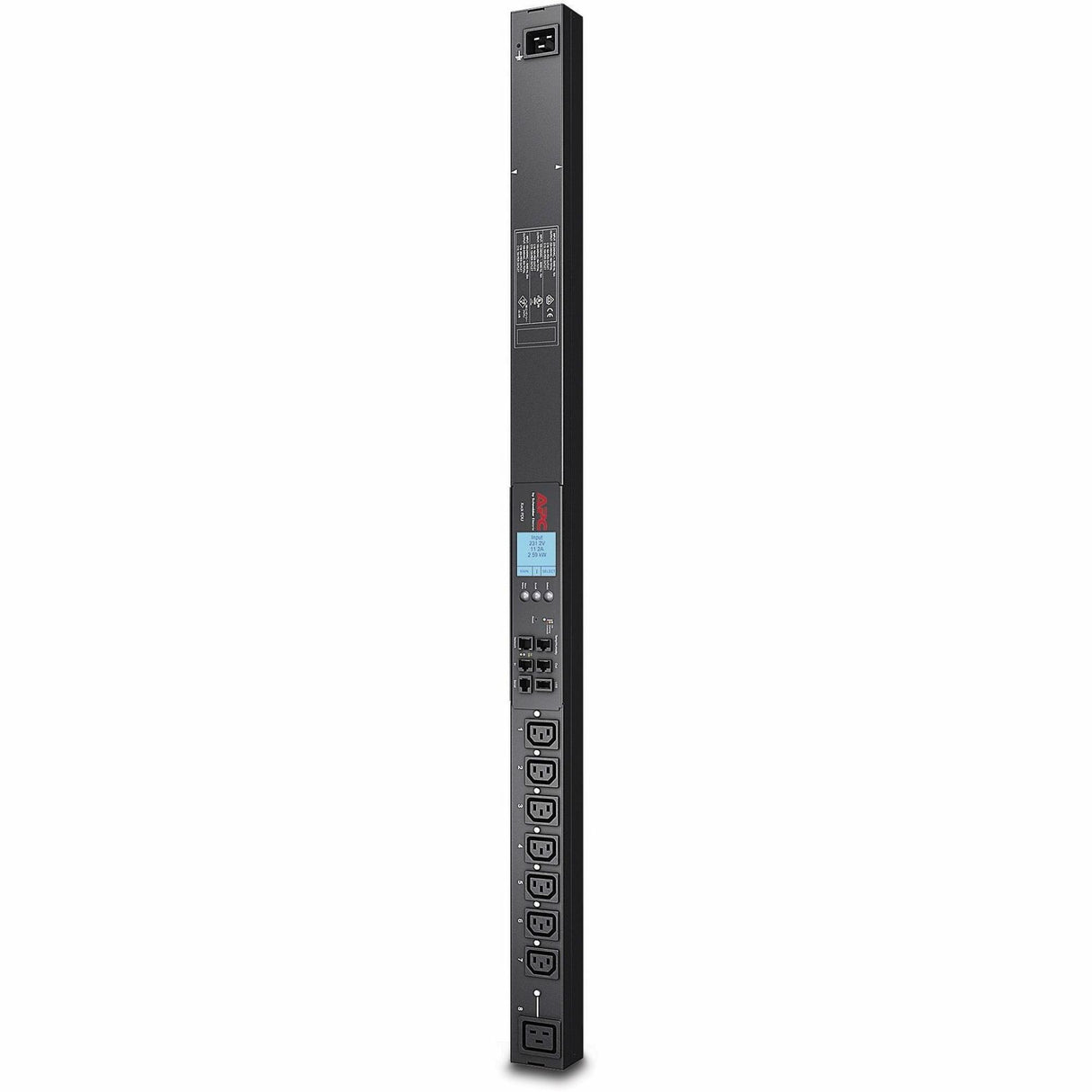 APC NetShelter Switched Rack PDU, 0U, 20A/208V, 16A/230V, 7 C13 and 1 C19 outlets