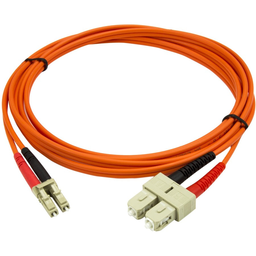 StarTech.com 2m Fiber Optic Cable - Multimode Duplex 50/125 - LSZH Fiber Jumper Cord - LC/SC