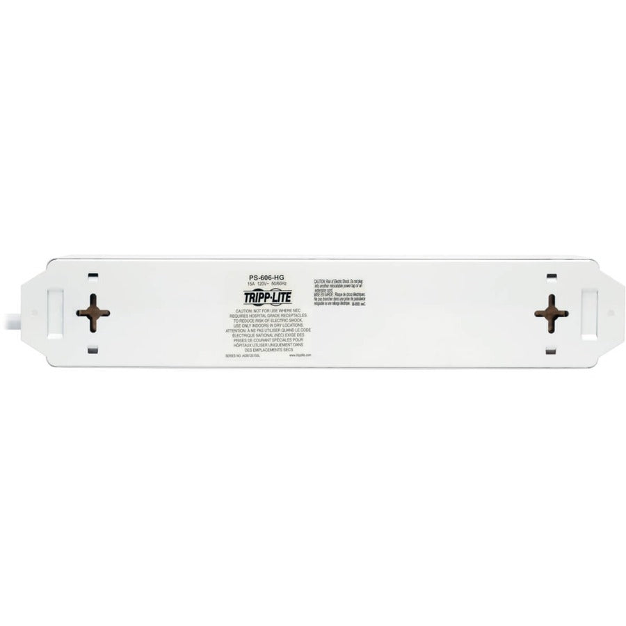 Eaton Tripp Lite Series Safe-IT Medical-Grade Power Strip, UL 1363, 6x Hospital-Grade Outlets, Antimicrobial, 6 ft. Cord