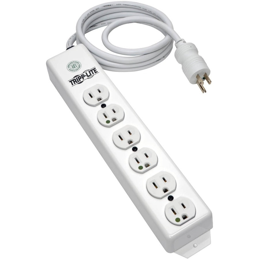 Eaton Tripp Lite Series Safe-IT Medical-Grade Power Strip, UL 1363, 6x Hospital-Grade Outlets, Antimicrobial, 6 ft. Cord