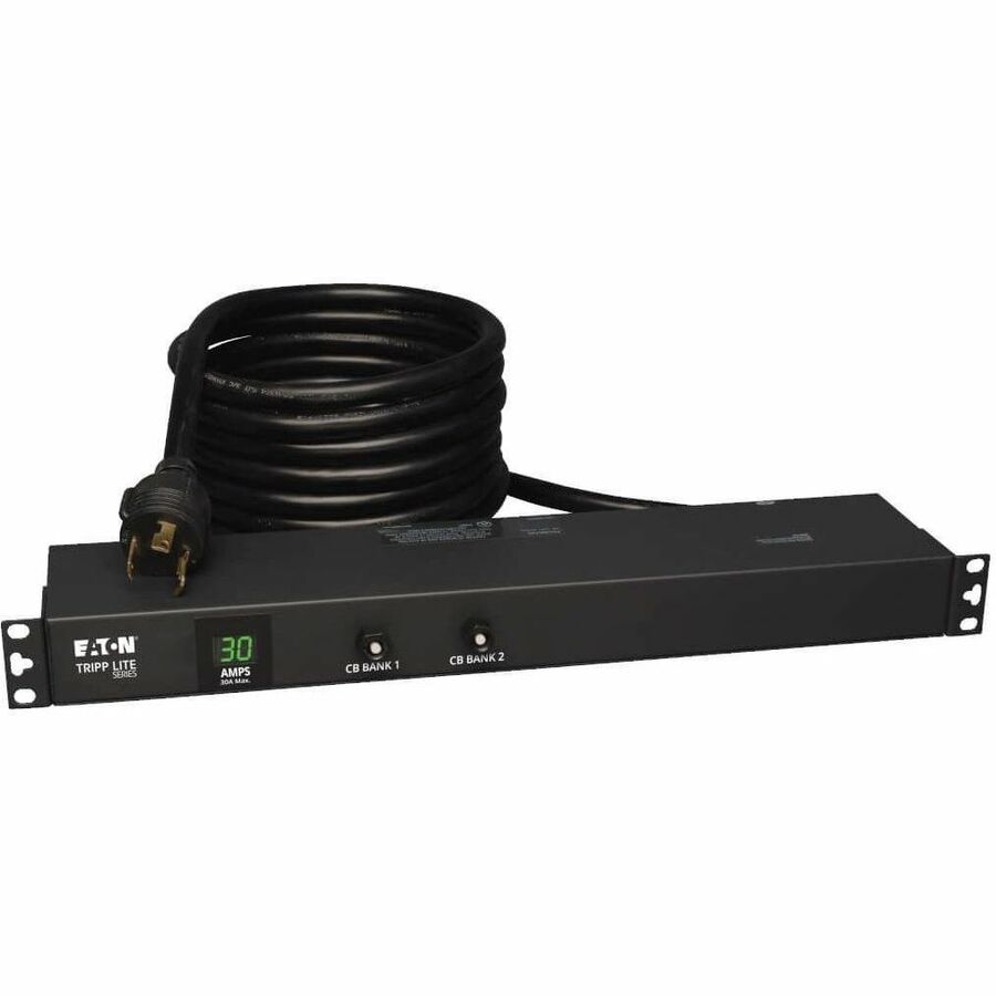 Eaton Tripp Lite Series 2.9kW Single-Phase Local Metered PDU, 120V Outlets (12 5-15/20R), L5-30P, 15 ft. (4.57 m) Cord, 1U Rack-Mount