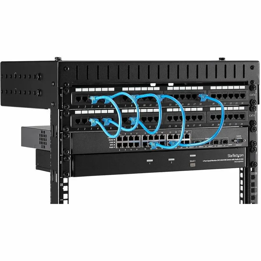 StarTech.com 2-Post 8U Heavy-Duty Wall Mount Network Rack, 19" Open Frame Server Rack with Adjustable Depth, Data Rack for IT Equipment~